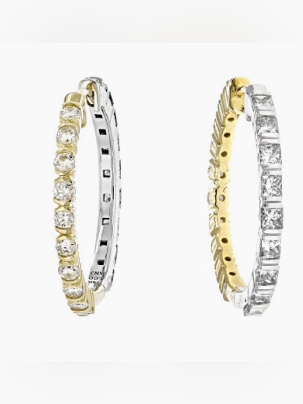 PRAZANA(R) LAB-GROWN DIAMONDS 1.60CTW REVERSIBLE 14K 2-TONE GOLD  EARRINGS